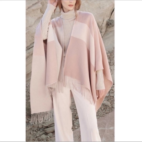 SOIA & KYO Yadira Neutral Wrap Shawl Fringe Trim Woven Scarf NWT - Picture 4 of 11